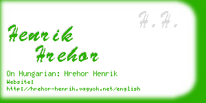 henrik hrehor business card